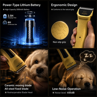 Tondeuse électrique sans fil pour animaux Shernbao PGC-538, tondeuse à poils pour chien à faible bruit, tondeuse à poils pour animaux 4 en 1, lame de toilettage pour animaux