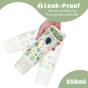 Botella de agua ecológica de acero inoxidable con diseño de dibujos animados, aislada al vacío, de 600 ml, para niños. - Product Image 4