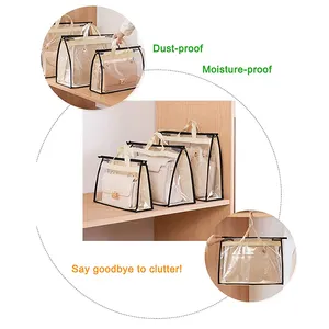 YASEN Custom High Quality Dust Bag Clear Thickened Non Woven PVC Transparent Storage Organizer For Handbags Purse