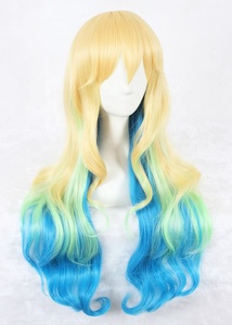 Peluca de Cosplay de Kobayashi <span class=keywords><strong>Maid</strong></span> <span class=keywords><strong>Dragon</strong></span> Lucoa al por Mayor, 80 cm de Largo, Ondulada, Color Mixto, Sintética, Resistente al Calor, para Anime - Product Image 5