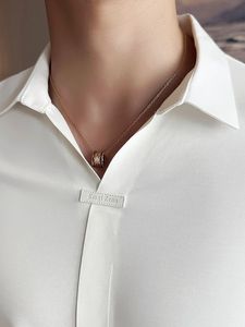 Chemise décontractée d'automne à manches longues anti-bouloches pour hommes, polo classique pour les hauts formels - Product Image 4