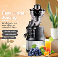 Baiwin Countertop Verticale Koudpers Sapcentrifuge Slow Masticating Sap Extractor Commerciële Fruit- en Groentesapcentrifuge voor Cafés