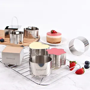 Cetakan Mousse Kue, Cincin Kue Stainless Steel untuk Kue Pastri Mousse dan Pancake