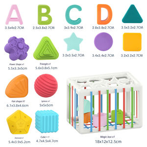 <span class=keywords><strong>Gioco</strong></span> Sensoriale Montessori per Bambini <span class=keywords><strong>1</strong></span>-2 Anni, Giocattolo per Neonati 6-18 Mesi, Inserisci Forme con Palline Testurizzate, Attività Sensoriale con Palline - Product Image 5