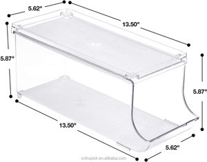 2 confezioni di contenitori per alimenti in scatola trasparenti senza BPA impilabili per contenitori di Soda Organizer con coperchio per frigorifero, dispensa, congelatore - Product Image 4