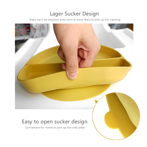 Plato <span class=keywords><strong>de</strong></span> succión <span class=keywords><strong>de</strong></span> silicona lavable, cuenco portátil para bebé, vajilla <span class=keywords><strong>de</strong></span> alimentación infantil con cuchara <span class=keywords><strong>de</strong></span> madera y tenedor, novedad, gran oferta - Product Image 5
