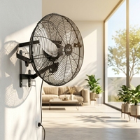 Ventilateur mural oscillant de 6,9 pouces, ventilateur d'évacuation électrique mural, vent puissant, ventilateur de refroidissement d'air extérieur en métal, moteur 100% cuivre