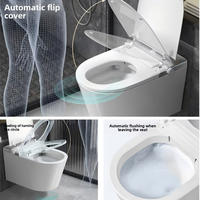 WC intelligent mural bleu avec double chasse, siège chauffant, lavage féminin, séchage à l'air, couvercle automatique, buse autonettoyante, siphon en P et télécommande