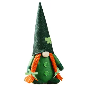 2023 St. Patrick's Day Green Hat Doll Irish Day Shamrock Faceless Old Man Green Leaf Festival Ornament