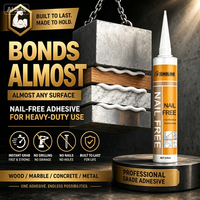 Adhésif liquide en silicone tout usage sans clous pour bois, pierre, métal, plastique, carrelage, collage multi-matériaux