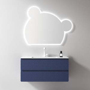 Mueble de Baño Moderno de Pared, Mueble de Baño con Espejo, Color Marrón Pintado, en Oferta - Product Image 3