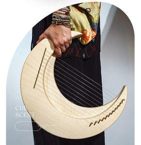 Moon Lyre Harp 11 senar alat musik kecapi kayu besar untuk terapi Suara alat mandi suara penyembuhan - Product Image 2
