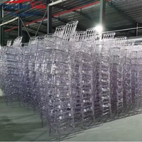 Chaise en résine acrylique transparente de type Napoléon/Chiavari/Ghost, vente en gros d'usine, pour événements, fêtes, salon, entrée, mariage, salle à manger