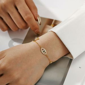 Dylam Dainty <b>Bracelets</b> 18K Gold <b>Adjustable</b> Layered Cute Evil Blue Eye Link Chain 5A Zirconia <b>Bracelets</b> for Women Jewelry - Product Image 4