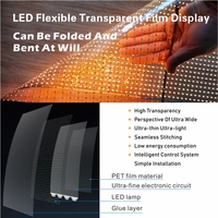 Écran LED flexible transparent P6 facile à installer pour utilisation en intérieur (aéroports, métros) – Application OEM SDK sur verre de fenêtre adhésif