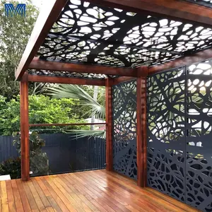 Pelanggan Gazebo Aluminium Tahan Air Meliputi Baja Listrik Geante 5X5M Atap Kaca Ditarik Kayu Luar Ruangan Putih Pergola Eksterior