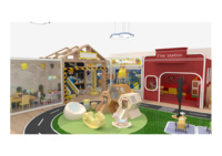 Aire de jeux intérieure sur le thème du trafic urbain, scène de construction routière réaliste, équipement de jeu interactif pour jeu de rôle et exploration, pour centre commercial