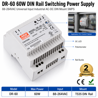Alimentation industrielle sur rail DIN DR-60-24 60W 24V 2.5A, transformateur SMPS AC/DC pour système de contrôle PLC