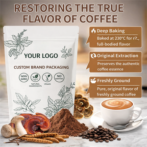 Café Arábica Instantáneo en Polvo de Alta Calidad OEM de Fábrica, Crema de Colágeno <span class=keywords><strong>con</strong></span> Chaga y Melena, Chocolate Latte Chai - Product Image 2