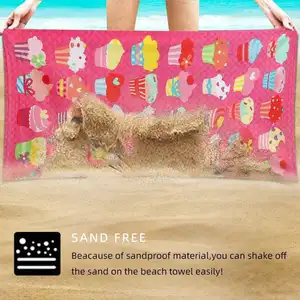 East sunshine Compact rosa Mikrofaser-Strand tuch Leichtes sand freies, schnell trocknendes Strand tuch
