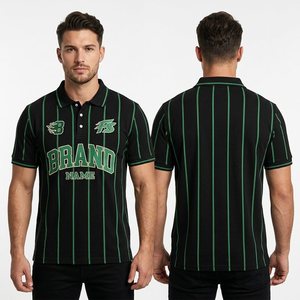 Polo de <span class=keywords><strong>football</strong></span> personnalisé à rayures blanches et vertes, maillot de <span class=keywords><strong>football</strong></span> minimaliste - Product Image 3