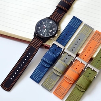 Jettda Factory vend en gros des bracelets de montre en nylon à logo personnalisé, à libération rapide, 18 mm-24 mm, double couche.