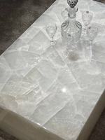 Lujo moderno cuadrado Natural blanco mármol piedra cristal cuarzo mesa de centro mármol superior café mesas de té para decoración de Hotel