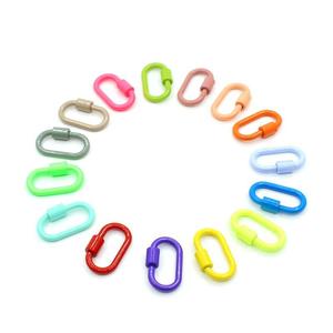 Anneaux mousquetons émaillés en alliage avec fermoir à vis pour la fabrication de bracelets, 2 cm, 3,7 cm, forme géométrique - Product Image 5