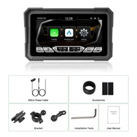Podofo Écran intelligent pour moto 5 pouces, navigation GPS sans fil CarPlay Android Auto, dispositif TPMS avec bouton physique pour les livreurs