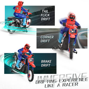 Vente en gros Moto RC 1:10 2.4Ghz pour enfant, 4 canaux, rouge, avec fonctions de drift et de pulvérisation, modèle de jouet avec lumières, moto RC de cascade, buggy, jouet de loisir - Product Image 2