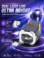 Phare de voiture à LED bi-laser de 1,5 pouce, projecteur de retrofit, feux de croisement 35W 8000Lm, feux de route 50W 10000Lm, 3000-6500K