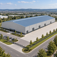 Bâtiment métallique préfabriqué multi-espaces en acier EN S355 avec panneaux en laine minérale pour entrepôt, atelier et bureau