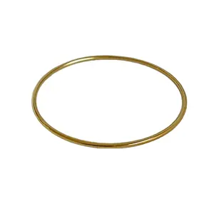 Gioielli da donna personalizzati all'ingrosso in acciaio inossidabile placcato oro 18 carati 2mm 2.4mm braccialetti a cerchio rotondo con linea quadrata