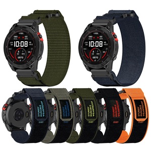 Correa de Reloj de Nailon con Velcro de Liberación Rápida de 20, 22 y 26 mm para <span class=keywords><strong>Garmin</strong></span> Fenix 8, 7X, 6, 5, Correa Resistente y Transpirable con Gancho y Bucle para Senderismo al Aire Libre - Product Image 1