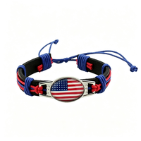 Bracelet tissé personnalisé avec le drapeau de l'Ukraine, bracelet tressé réglable pour encourager lors des événements sportifs, cadeau pour les fêtes