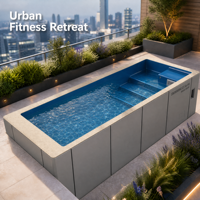 Piscine hors sol en fibre de verre de 20 pieds, écologique, résistante aux UV, pour aménagement paysager de complexe hôtelier, hôtel, loisirs, bien-être
