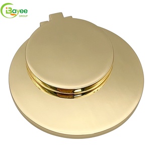Custom Round Compact <b>Mirror</b> Bright Gold Plated Double Sided Foldable Pocket Makeup <b>Mirror</b> Portable Travel Cosmetic Hand <b>Mirror</b> - Product Image 3