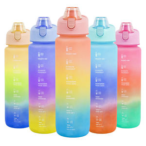 Meilleure vente de bouteille d'eau de sport écologique gobelets en plastique sans BPA avec marqueur de temps pour la gymnastique - Product Image 1