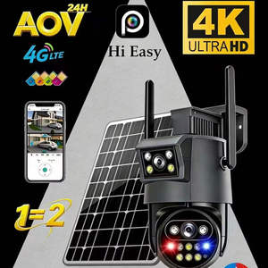 Dual Lens AOV Low Power Solar PTZ <b>Camera</b> Red Blue Flash Light Full Color <b>Night</b> Outdoor Security <b>Camera</b> Hieasy App Farm Yard Moni - Product Image 6