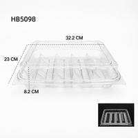 Boîte alimentaire en plastique transparent recyclable avec couvercle à charnière, conteneur à clapet pour salade, boulangerie, charcuterie, légumes, emballage professionnel