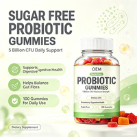 Gummies Probiotiques Sans Sucre 5 Milliards d'UFC Force Maximale Saveur Fraise Orange 100 Unités Complément Alimentaire OEM CN;HEN