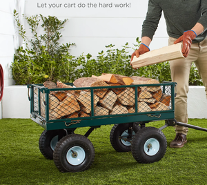 Carro de herramientas de jardín, Mini Tractor de utilidad, carrito de remolque de malla de soldadura, rueda neumática 10X3.50-4 - Product Image 3