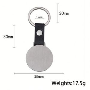 Factory <b>Customized</b> Stainless Steel Company Logo Blank Laser Engraved Circular Metal Pu <b>Keychain</b> in Various Shapes - Product Image 2