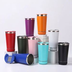 USB sạc âm nhạc <span class=keywords><strong>cup</strong></span> chân không thông minh Tumbler thép không gỉ màu xanh răng cốc bia với loa - Product Image 1