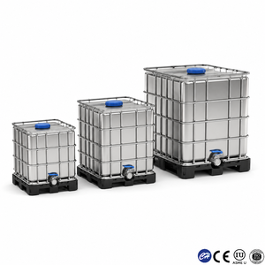 Réservoir de stockage de liquides en acier inoxydable SUS304 de 1000 L avec cadre en acier galvanisé et palette pour chariot élévateur - Product Image 2