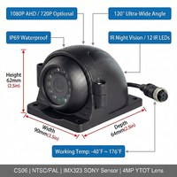 Caméra de recul AHD Full HD 1080P pour voiture avec vision nocturne, étanche, 360 degrés, capteur de stationnement 720P pour aide au recul