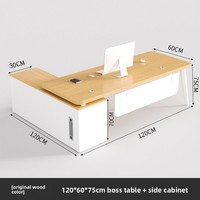 Set Scrivania Direzionale LBZ-124X, Scrivania di Lusso per Manager con Struttura a L, Design Moderno Minimalista in PVC