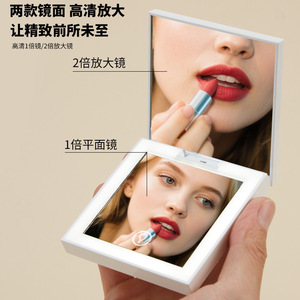 Folding Makeup <b>Mirror</b> Double Sided Led Lighted <b>Compact</b> <b>Mirror</b> With 1X And 2X Magnification For Precise Makeup Application - Product Image 1