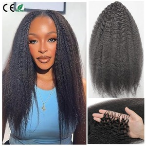 Extensiones de Cabello Remy Brasileño Liso Kinky Directo de Fábrica, Cabello Humano 100% Pre-Enlazado para Trenzas sin Nudos - Product Image 1