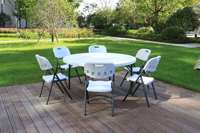 Table ronde pliante en plastique moderne de gros pour banquet d'événements de fête en plein air
